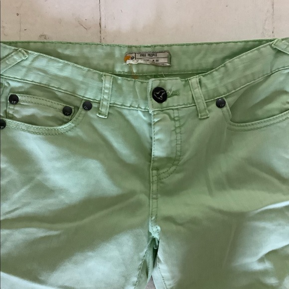 Free people skinny pastel green jeans vintage - Picture 7 of 7